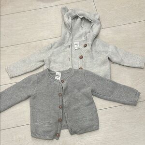 Gray Kids Cardigan Set